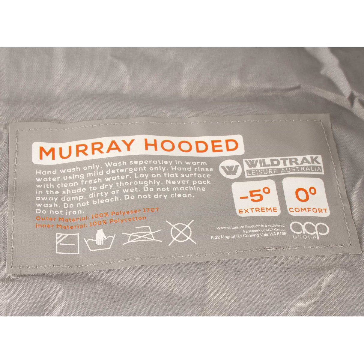 WILDTRAK Wildtrak Murray Hooded Sleeping Bag 0-5°C (80 x 230cm) Blue - Image 6