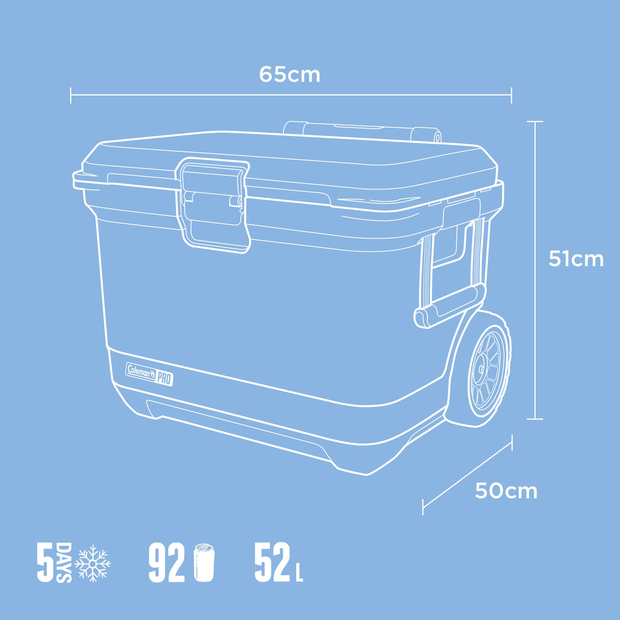 52L Pro Wheeled Hard Cooler - Image 0