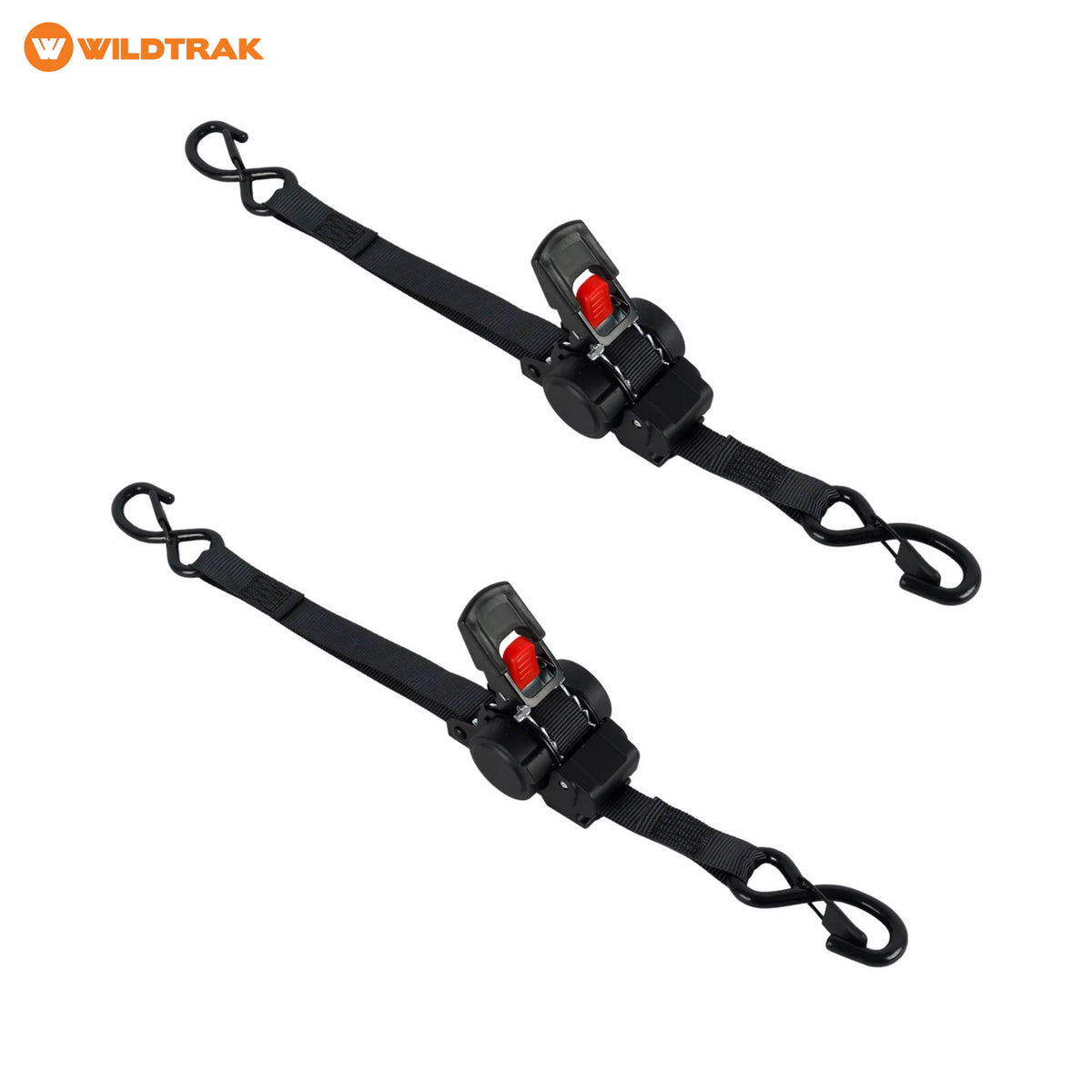 undefined Wildtrak 2Pk Heavy-duty Retractable Ratchet Tie Down Strap 3.5m x 25mm undefined - Image 1