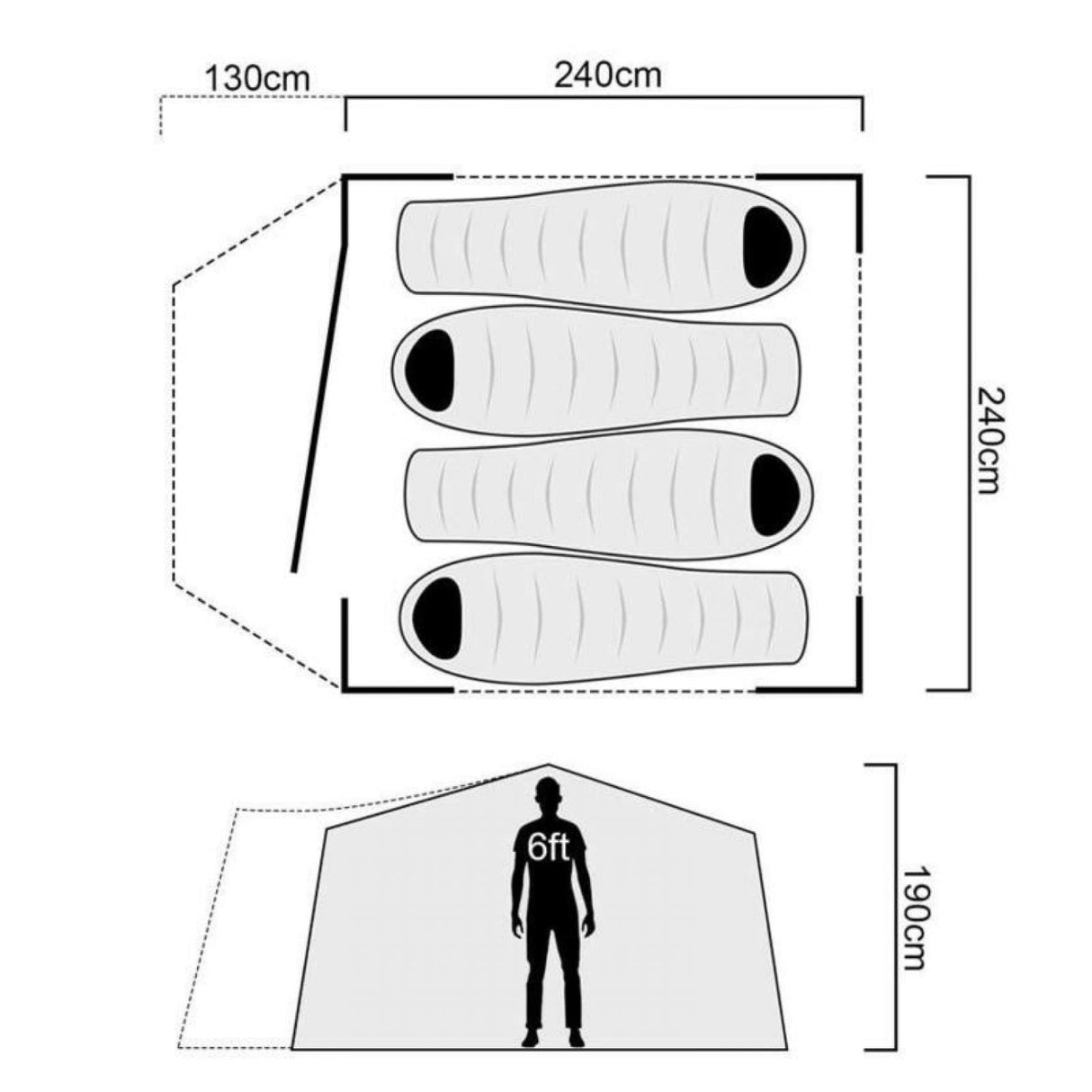 Instant Up Silver Dark Room 4 Person Tent