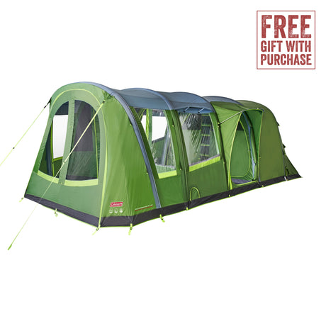 COLEMAN Weathermaster 4XL Air Tent With Free 2.4m Lighted Gazebo and Ground Sheet (Save $549.98!) Green - Image 3