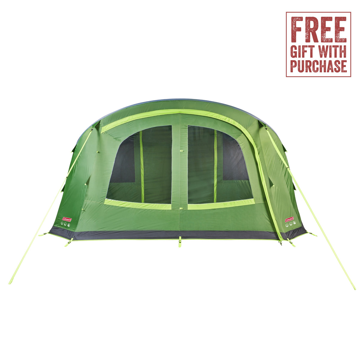 COLEMAN Weathermaster 8XL Air Tent With Free 2.4m Lighted Gazebo and Ground Sheet (Save $619.98!) Green - Image 3