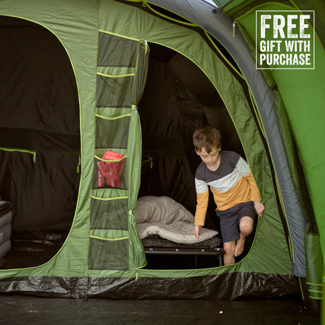 COLEMAN Weathermaster 8XL Air Tent With Free 2.4m Lighted Gazebo and Ground Sheet (Save $619.98!) Green - Image 8