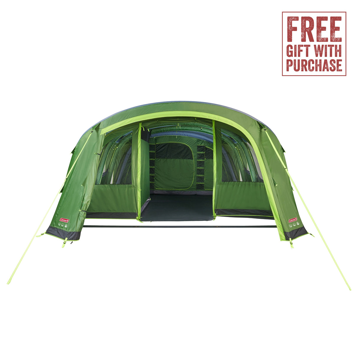 COLEMAN Weathermaster 6XL Air Tent With Free 2.4m Lighted Gazebo and Ground Sheet (Save $599.98!) Green - Image 2