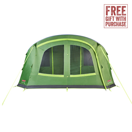 COLEMAN Weathermaster 6XL Air Tent With Free 2.4m Lighted Gazebo and Ground Sheet (Save $599.98!) Green - Image 3