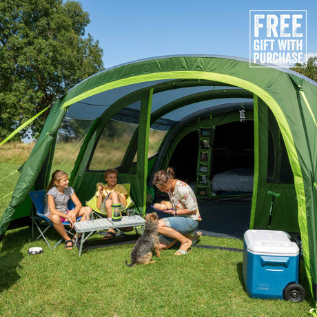 COLEMAN Weathermaster 6XL Air Tent With Free 2.4m Lighted Gazebo and Ground Sheet (Save $599.98!) Green - Image 8