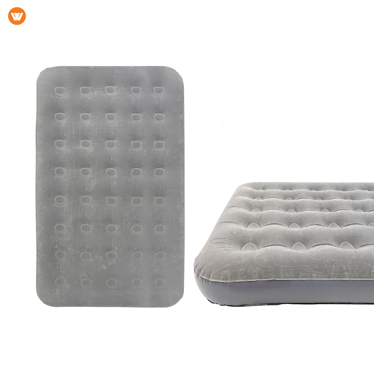 WILDTRAK Wildtrak Double Coil Beam Flocked Airbed Gray - Image 2