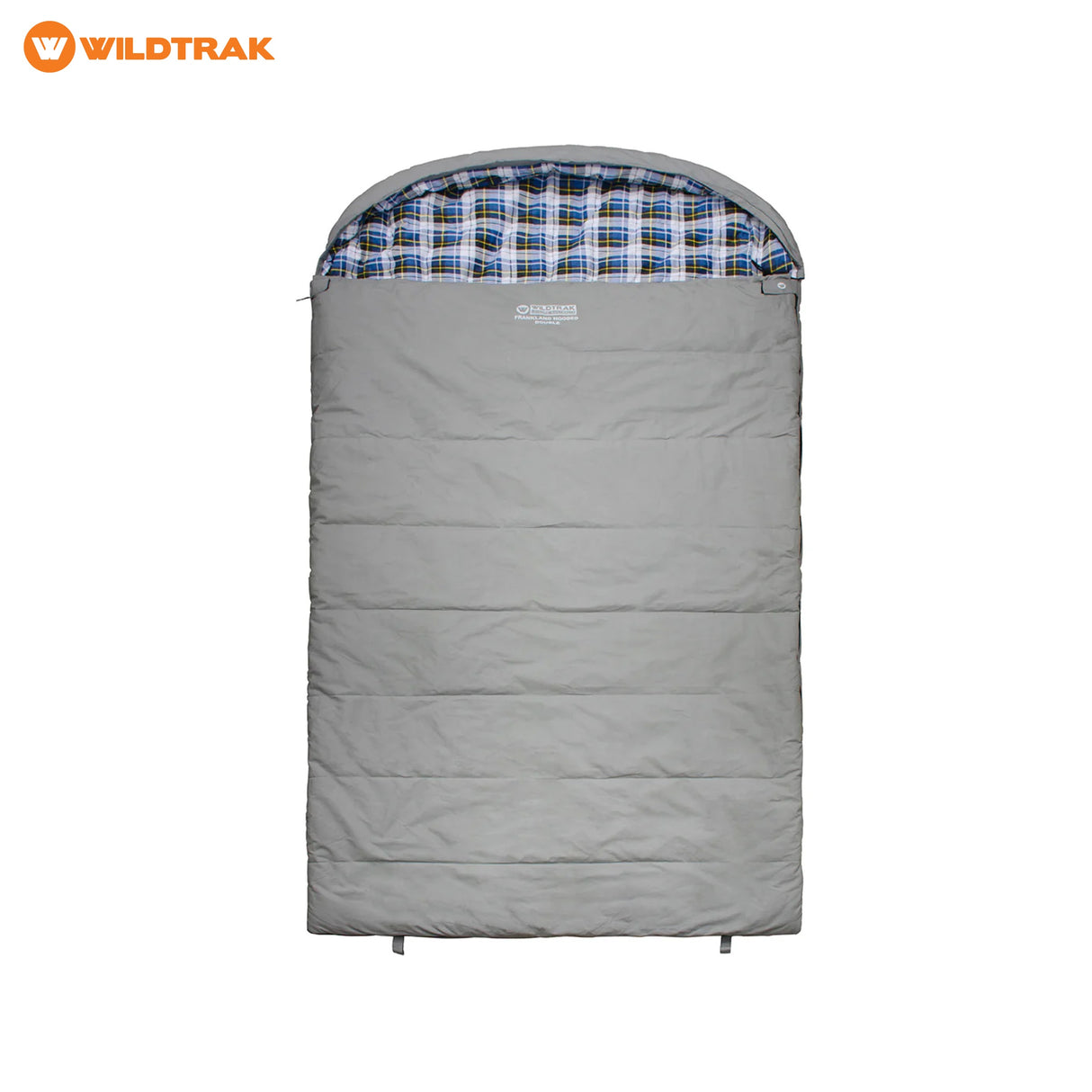 WILDTRAK Wildtrak Frankland Hooded Double Sleeping Bag -2 to -7°C (120 x 230cm) Grey - Image 1