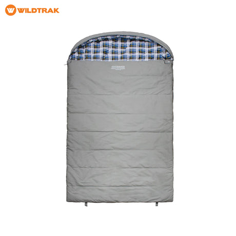 WILDTRAK Wildtrak Frankland Hooded Double Sleeping Bag -2 to -7°C (120 x 230cm) Grey - Image 1