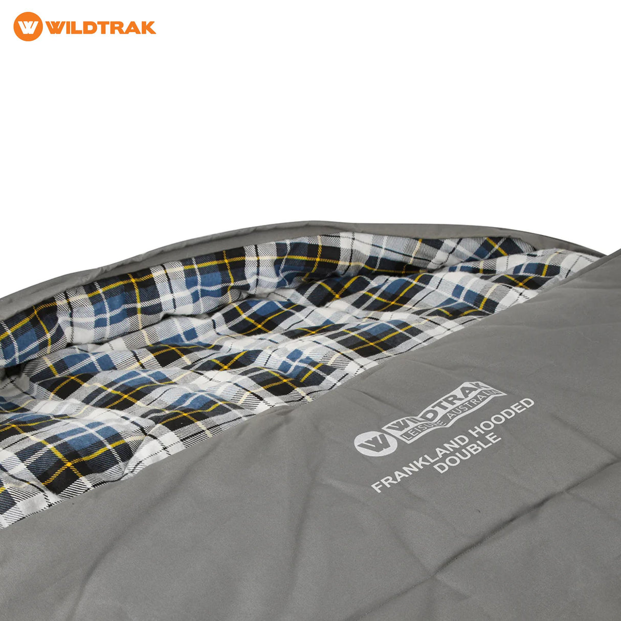 WILDTRAK Wildtrak Frankland Hooded Double Sleeping Bag -2 to -7°C (120 x 230cm) Grey - Image 3
