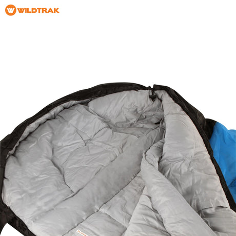 WILDTRAK Wildtrak Murray Hooded Sleeping Bag 0-5°C (80 x 230cm) Blue - Image 5